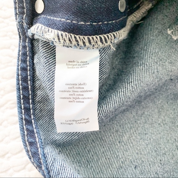 WEWOREWHAT Denim Basic Overalls Dark Wash - Picture 11 of 14